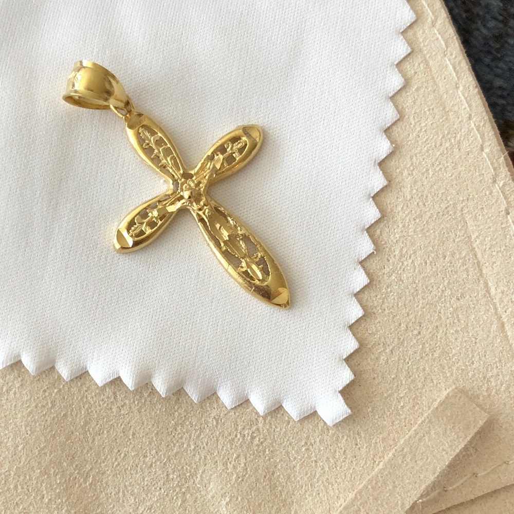 14K Yellow Gold Crucifix Pendant - 1.5” - NWOT